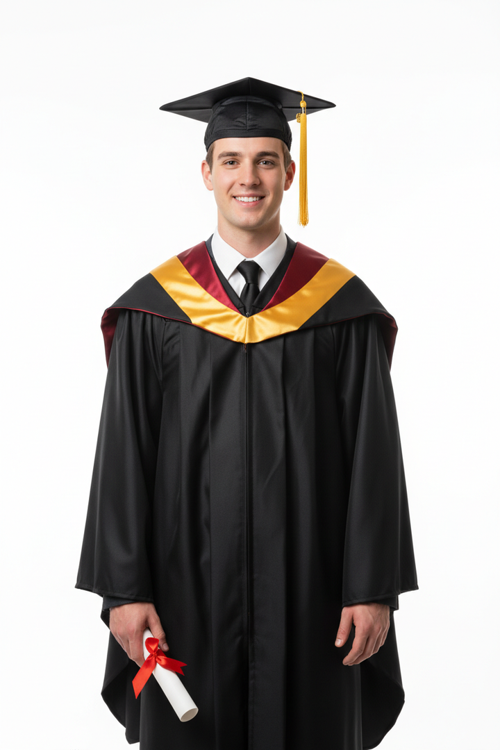 Product 35 - Deluxe Masters Graduation Gown & Hood Package