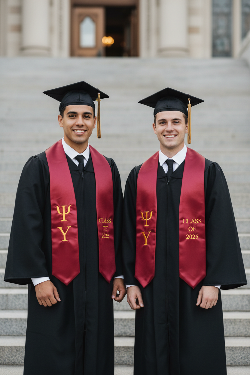 Psi Upsilon Lettered Stole w/ Year