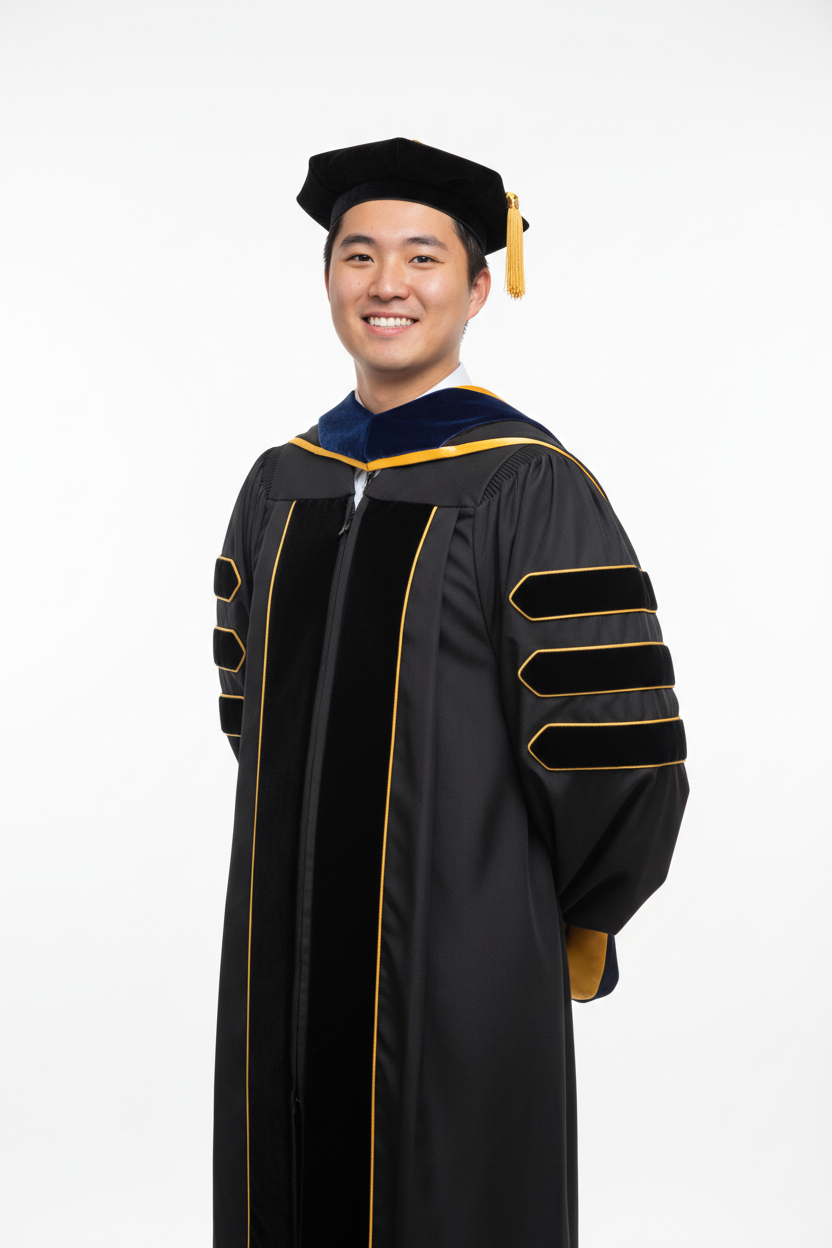 Purdue University Doctoral Regalia 模特展示图