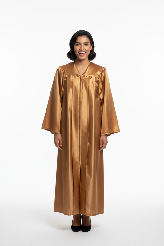 Shiny Antique Gold Bachelors Academic Gown