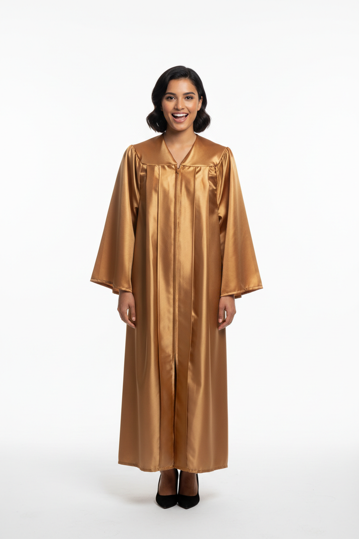 Shiny Antique Gold Bachelors Gown