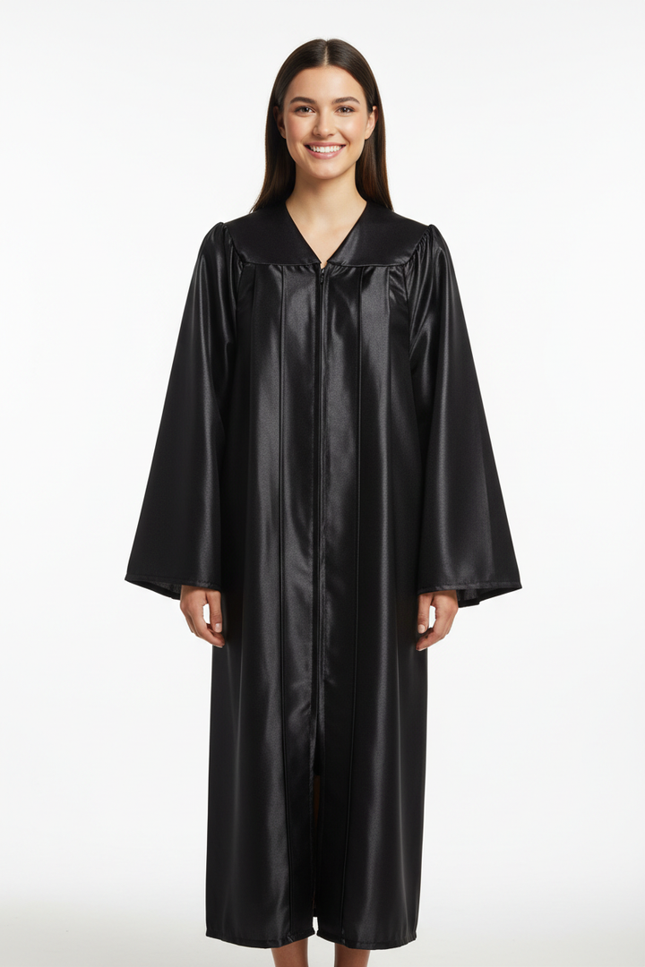 Shiny Black Bachelors Gown