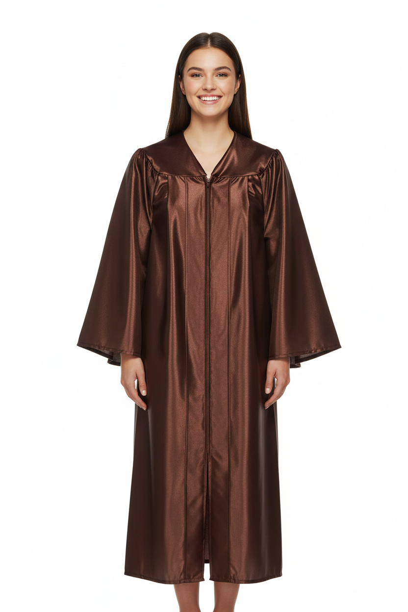 Shiny Brown Bachelors Academic Gown