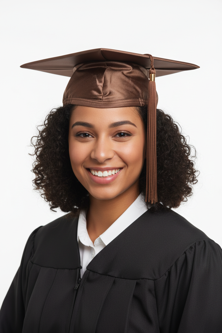 Shiny Brown Bachelors Graduation Cap