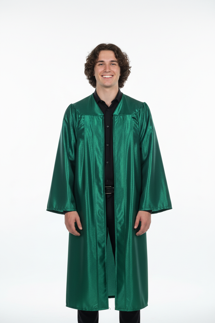 Shiny Emerald Green Bachelors Academic Gown