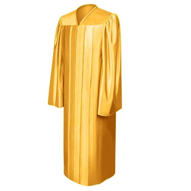 Shiny Antique Gold High School Gown - Graduation Seller