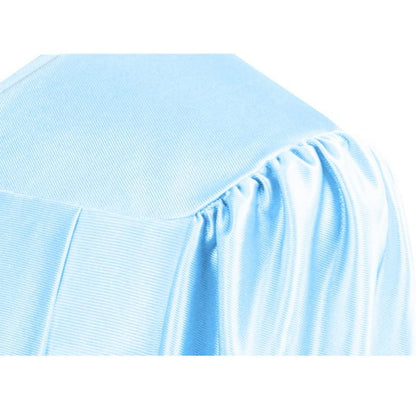Shiny Light Blue High School Cap & Gown - Graduation Seller