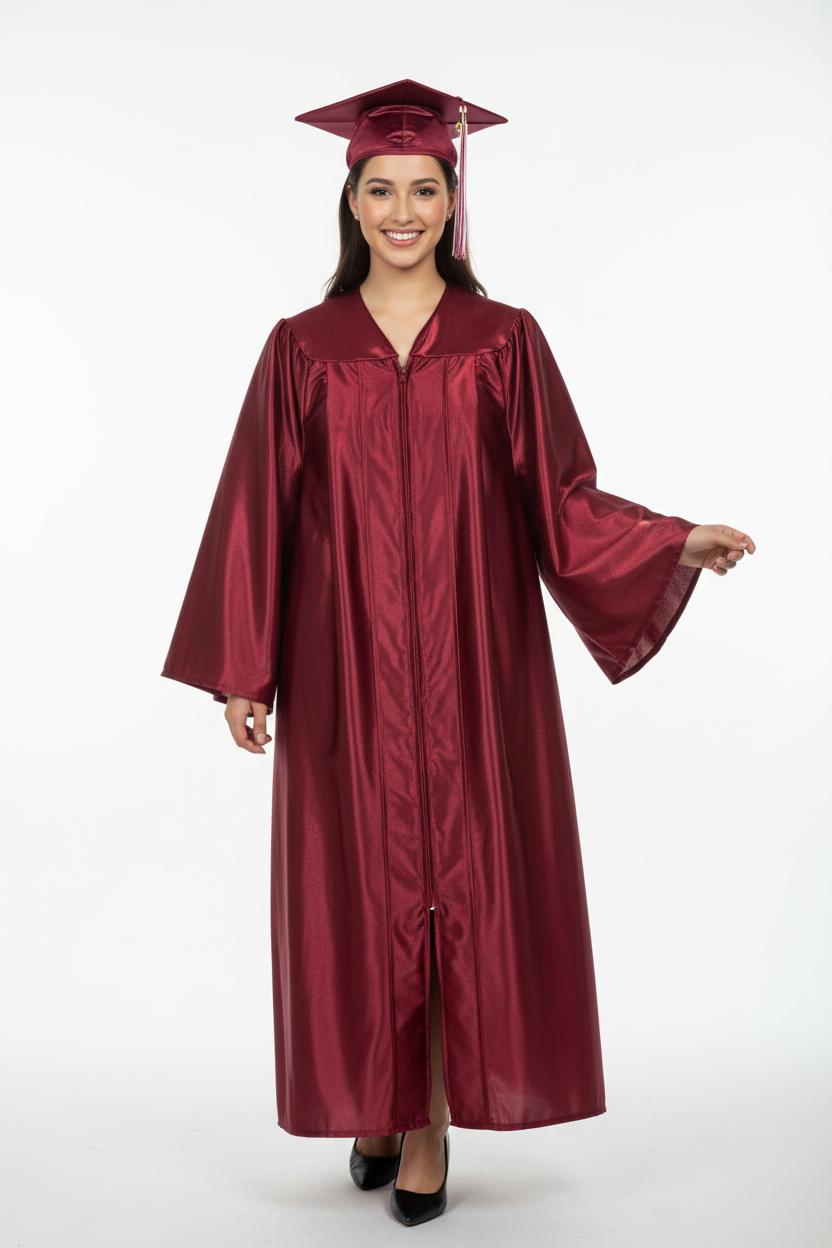 Shiny Maroon Bachelors Gown