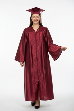 Shiny Maroon Bachelors Gown