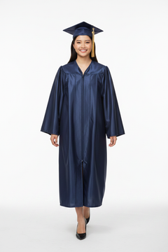Shiny Navy Blue Bachelors Gown