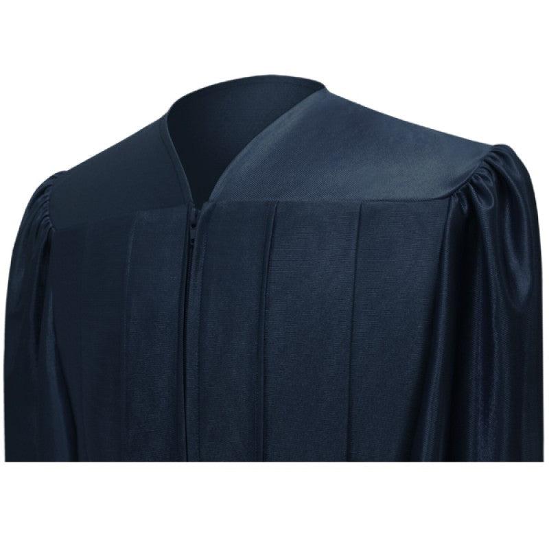 Shiny Navy Blue Elementary Cap & Gown - Graduation Seller