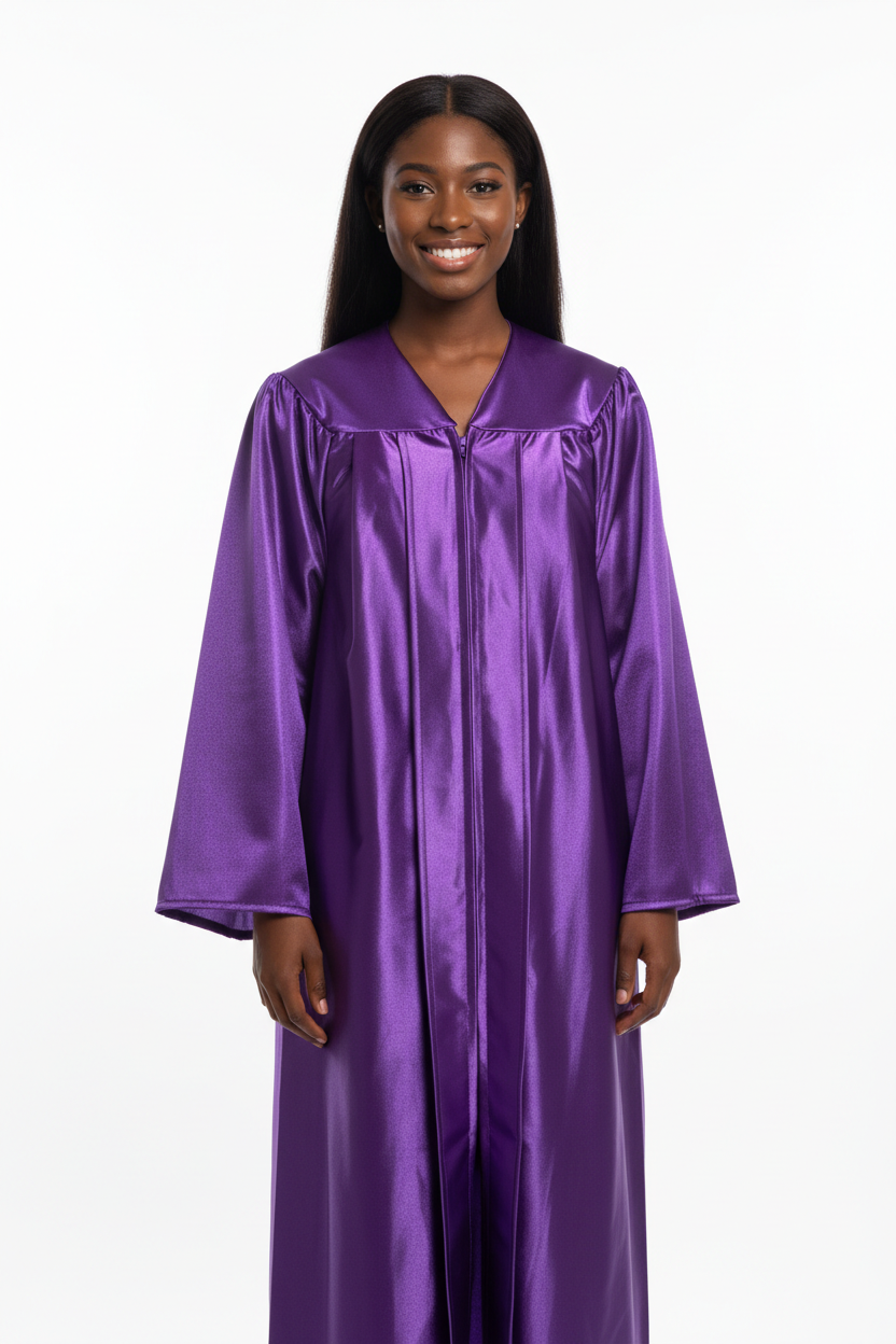 Shiny Purple Bachelors Academic Gown