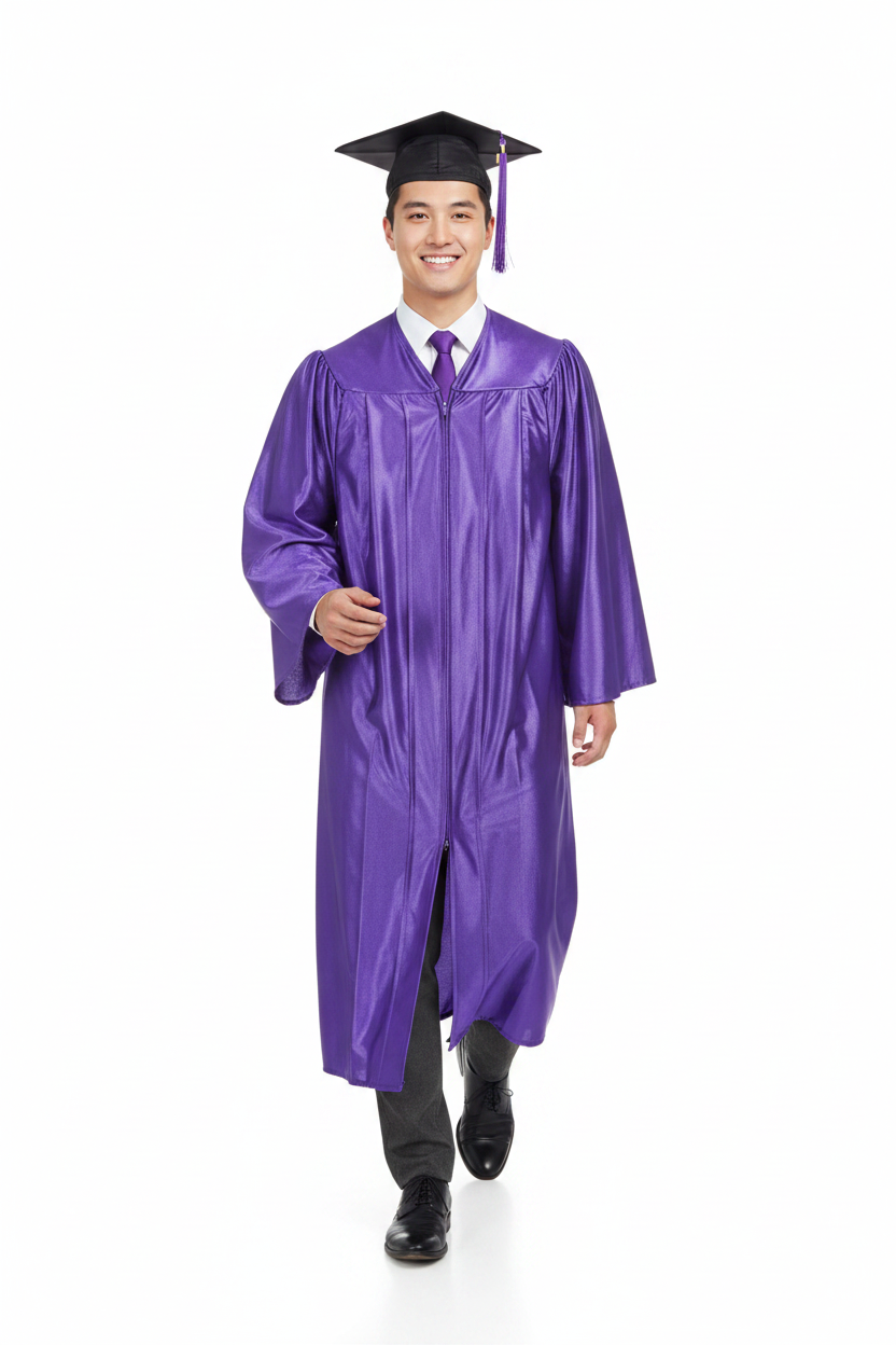 Shiny Purple Bachelors Gown 新模特展示图