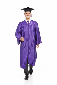 Shiny Purple Bachelors Gown