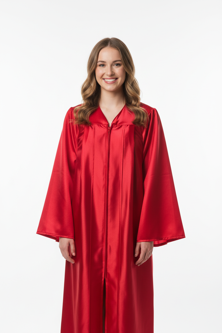 Shiny Red Bachelors Academic Gown