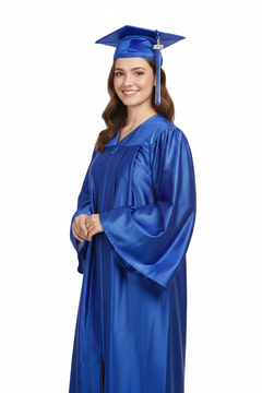 Shiny Royal Blue Bachelors Cap & Gown