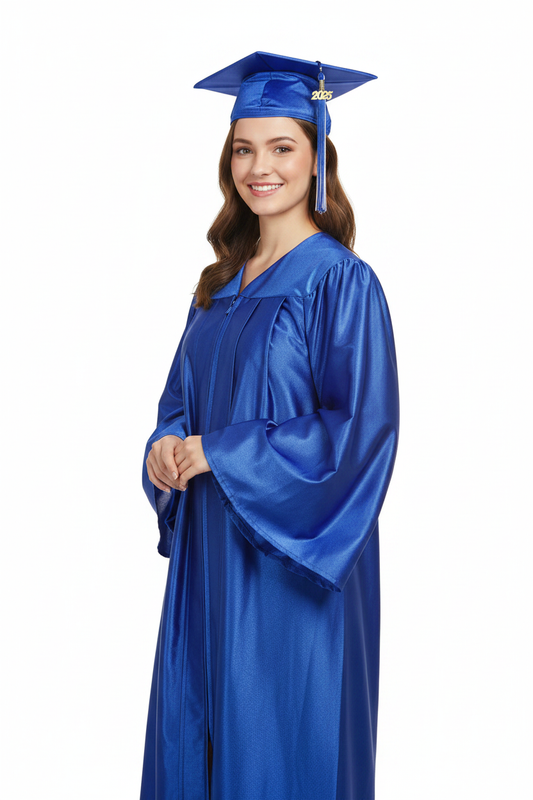 Shiny Royal Blue Bachelors Cap & Gown