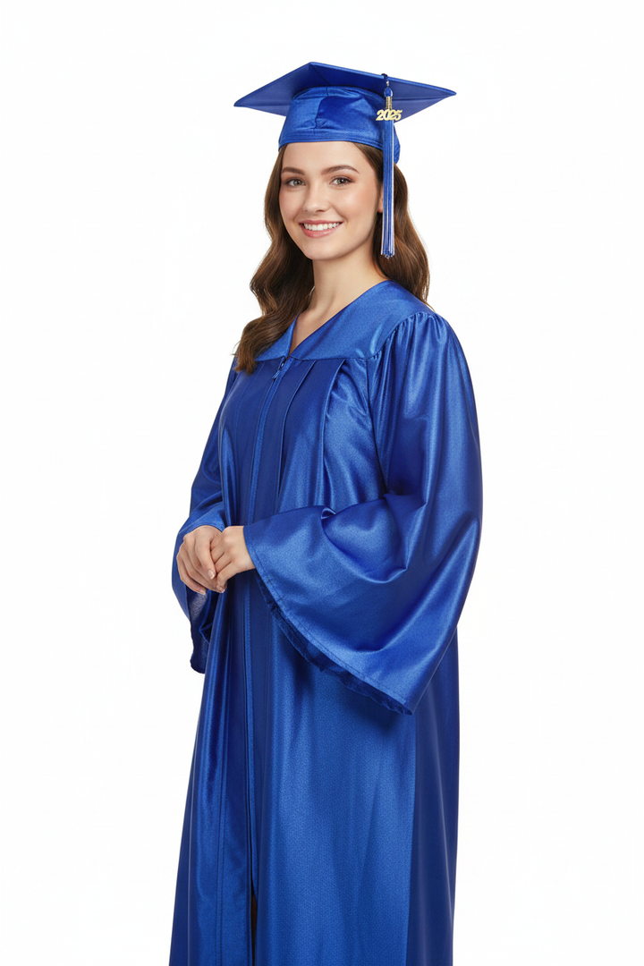 Shiny Royal Blue Bachelors Cap & Gown