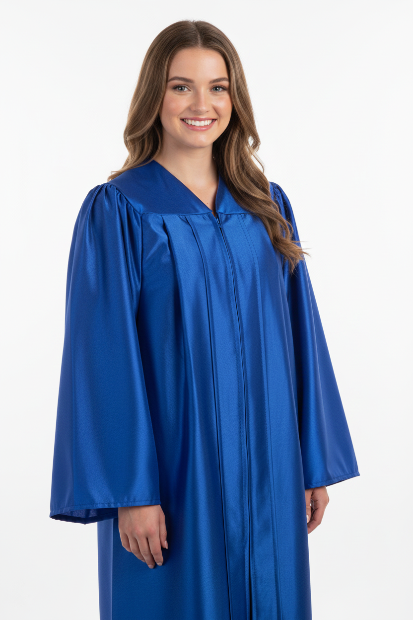 Shiny Royal Blue Bachelors Gown