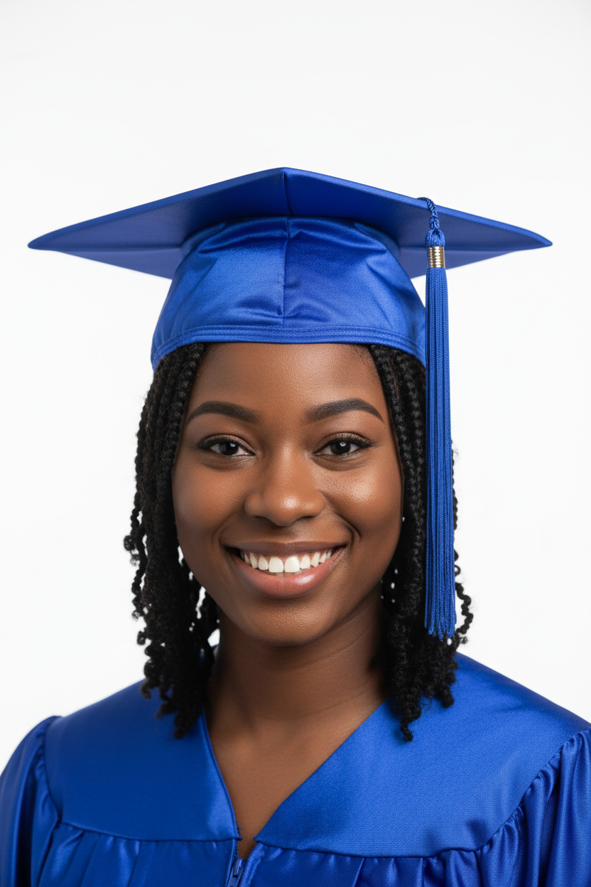 Shiny Royal Blue Bachelors Graduation Cap