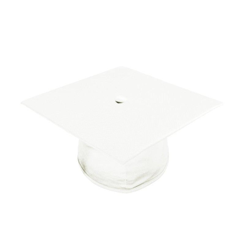 Shiny White High School Cap & Gown - Graduation Seller