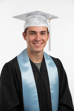 Shiny White Bachelors  Graduation Cap