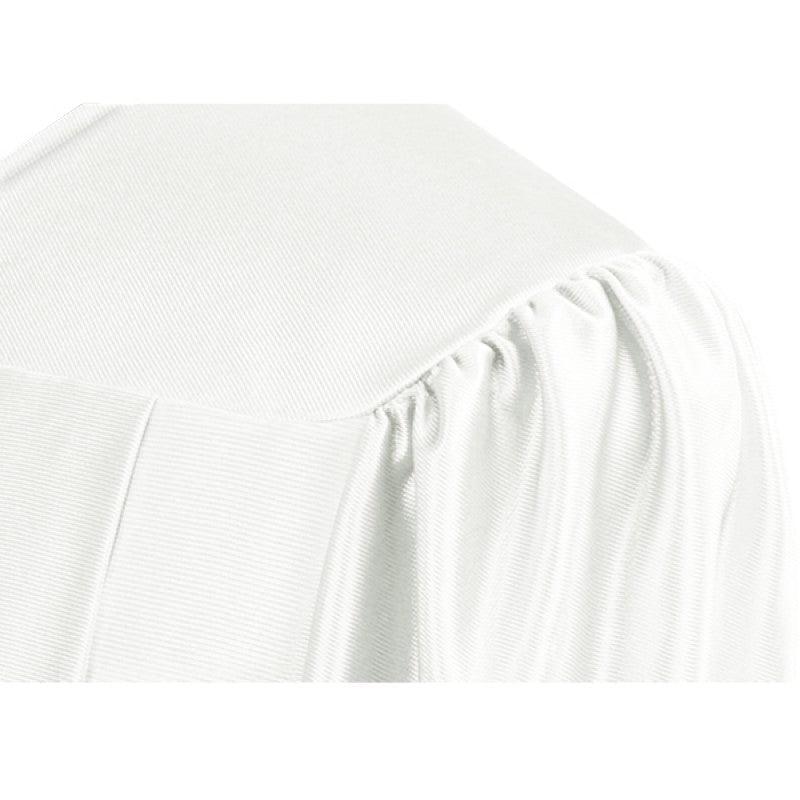 Shiny White High School Cap & Gown - Graduation Seller