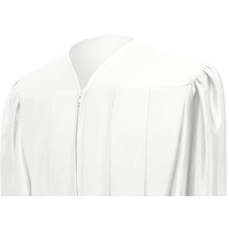 Shiny White Elementary Cap & Gown - Graduation Seller