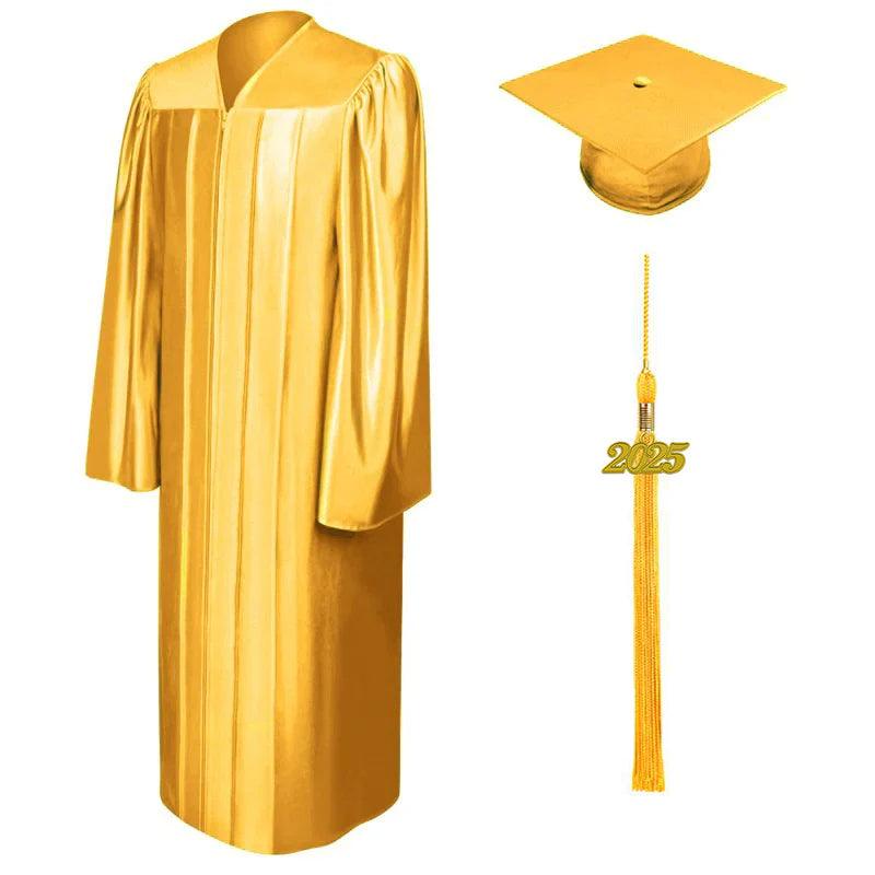 Shiny Antique Gold Bachelors Academic Cap & Gown - Graduation Seller