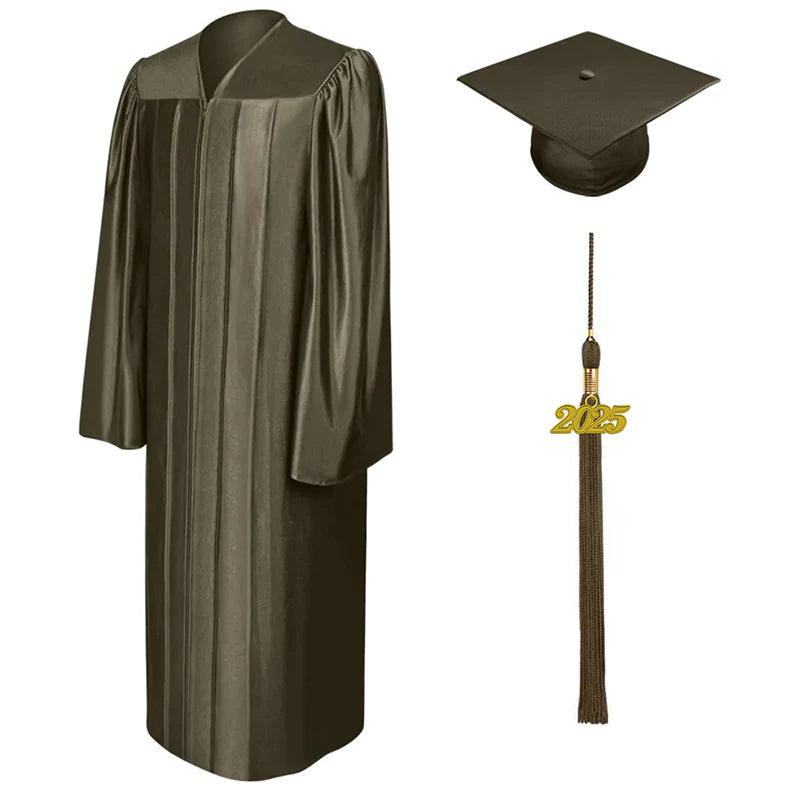 Shiny Brown Bachelors Academic Cap & Gown - Graduation Seller