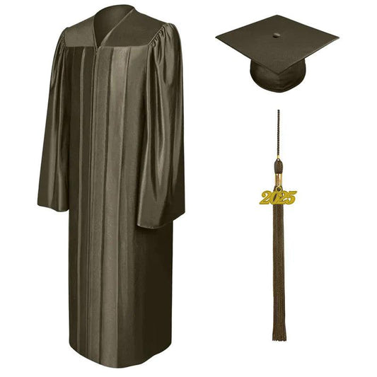 Shiny Brown Bachelors Cap & Gown - Graduation Seller