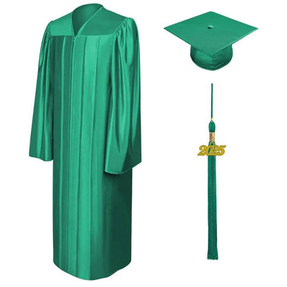 Shiny Emerald Green Junior High/Middle School Cap & Gown - Graduation Seller