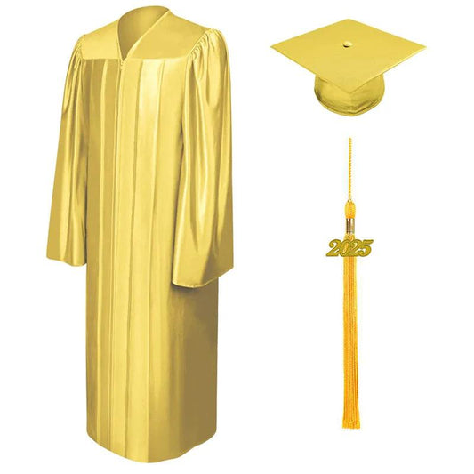 Shiny Gold High School Cap & Gown - Graduation Seller
