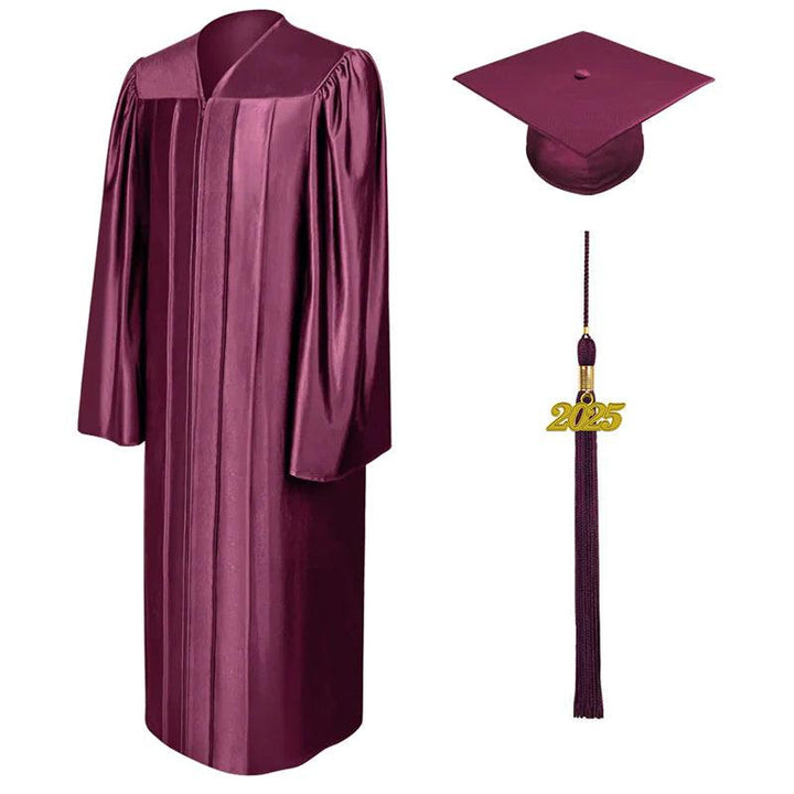 Shiny Maroon Bachelors Academic Cap & Gown - Graduation Seller