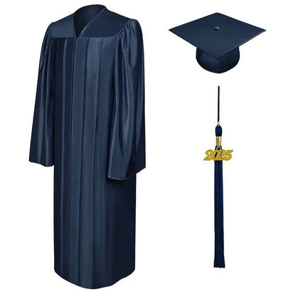 Shiny Navy Blue Bachelors Academic Cap & Gown - Graduation Seller