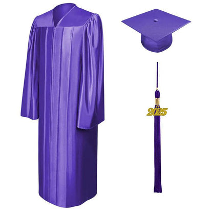 Shiny Purple Bachelors Cap & Gown - Graduation Seller