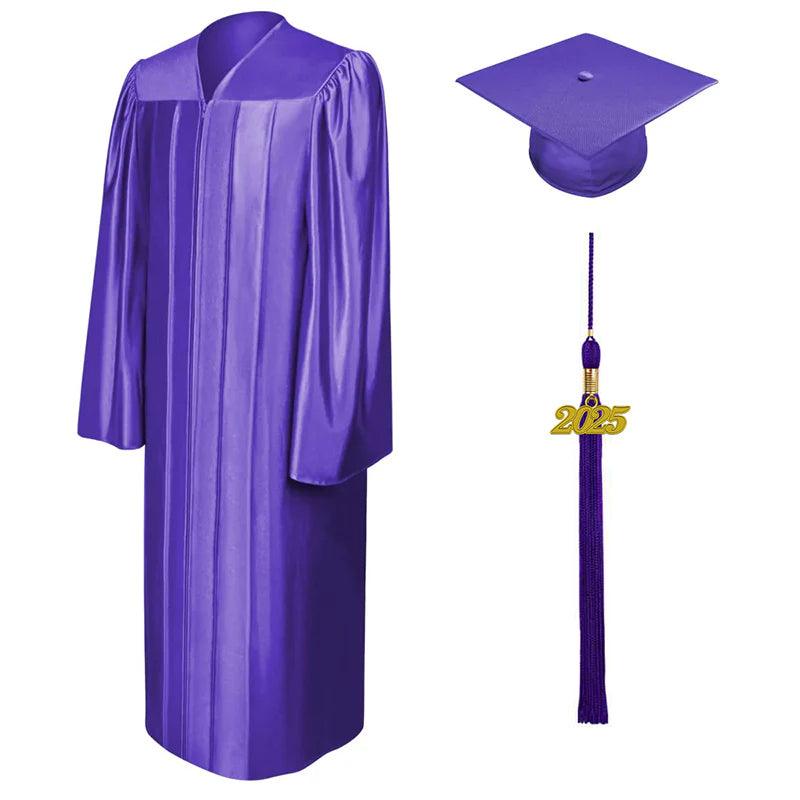 Shiny Purple High School Cap & Gown - Graduation Seller