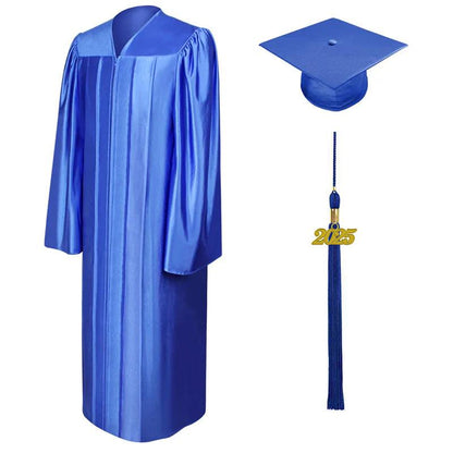 Shiny Royal Blue High School Cap & Gown - Graduation Seller