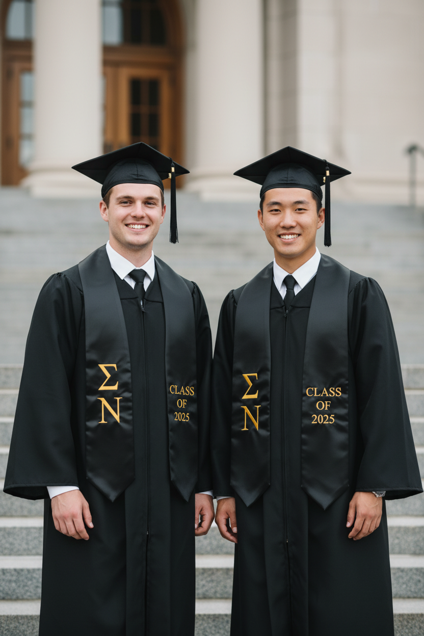 Sigma Nu Lettered Stole w/ Year