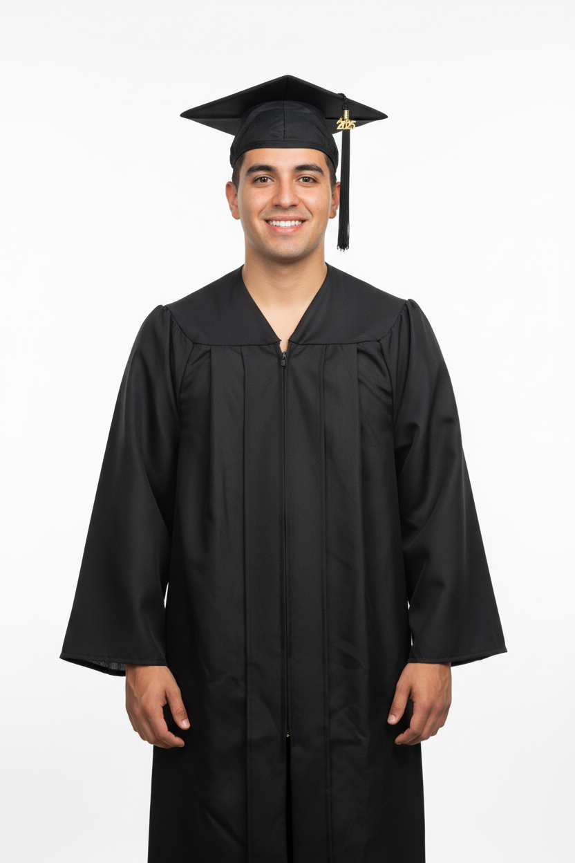 Simmons University Matte Black Cap Gown
