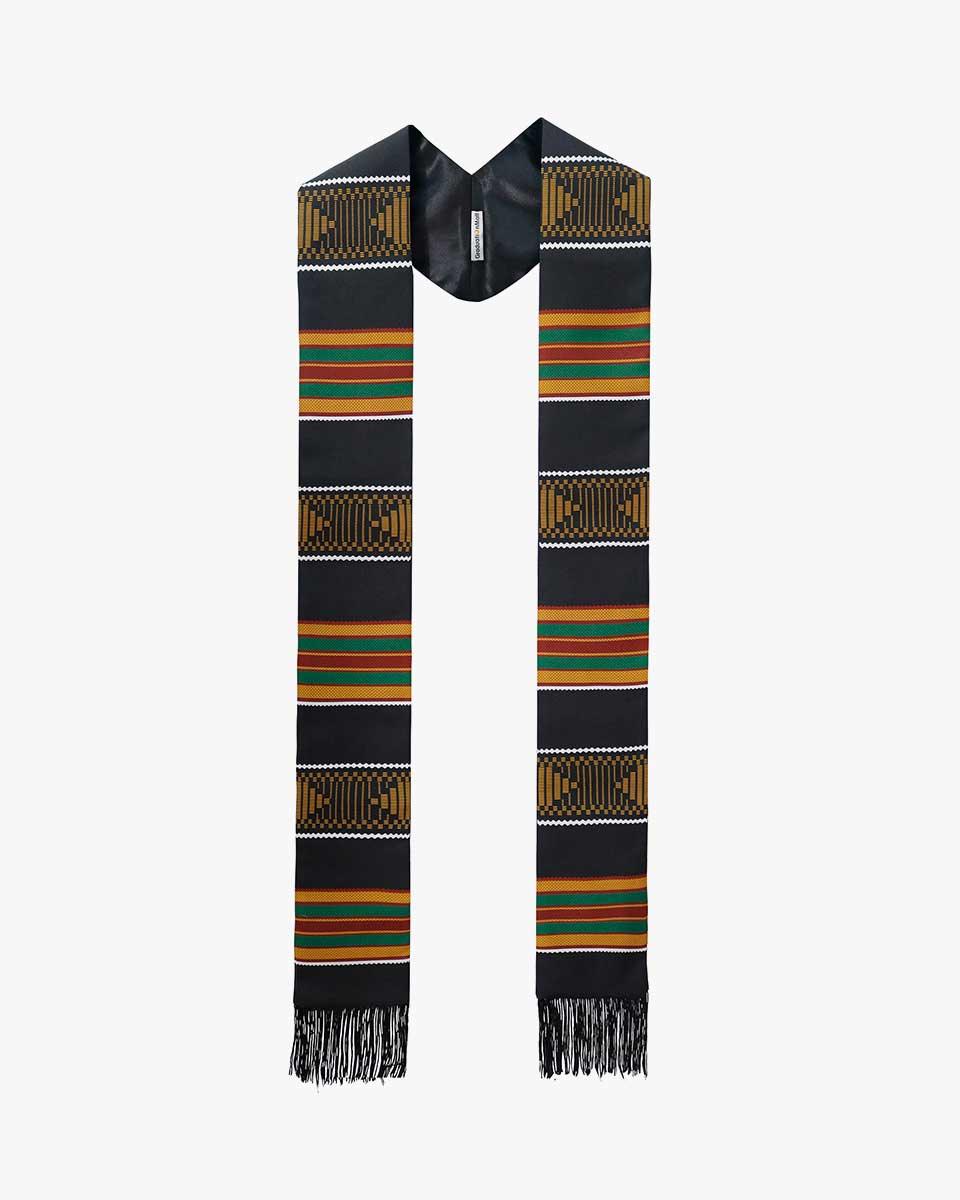 Kente Graduation Stole with Black Tassel - Graduation Seller