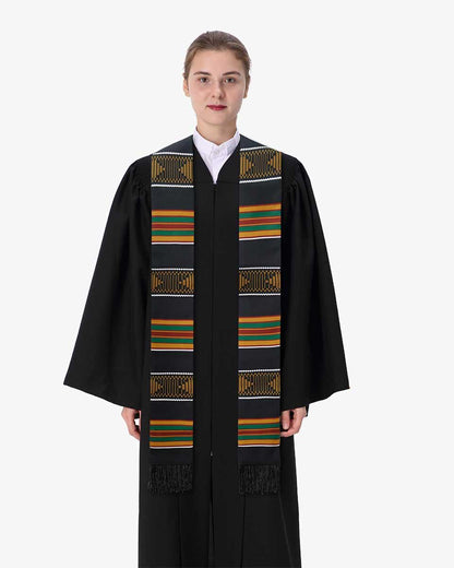 Kente Graduation Stole with Black Tassel - Graduation Seller