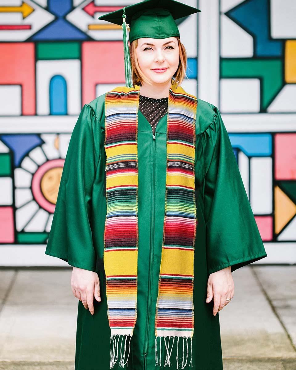 Mexican Serape Graduation Stole with White Tassel - 7 Colors Available - Graduation Seller