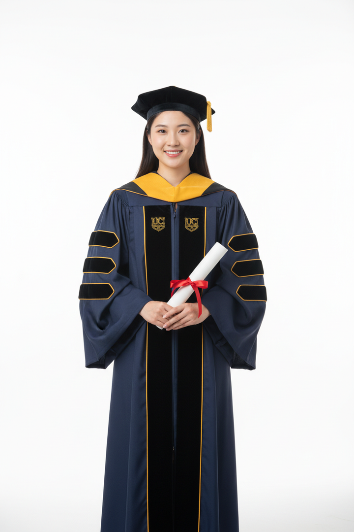 UC Irvine Doctoral Regalia 模特展示图