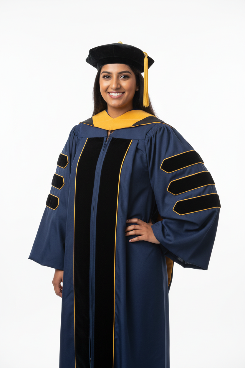 UC Riverside Doctoral Regalia 模特展示图