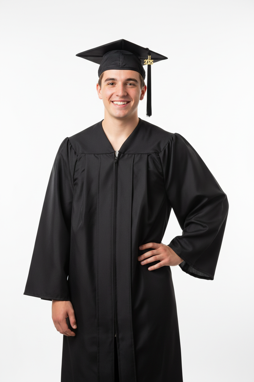 UCB Matte Black Cap Gown