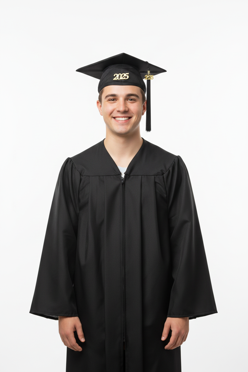 UCI Matte Black Cap Gown