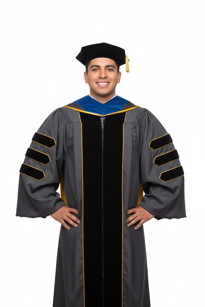 UCLA Classic Doctoral Regalia Package 模特展示图