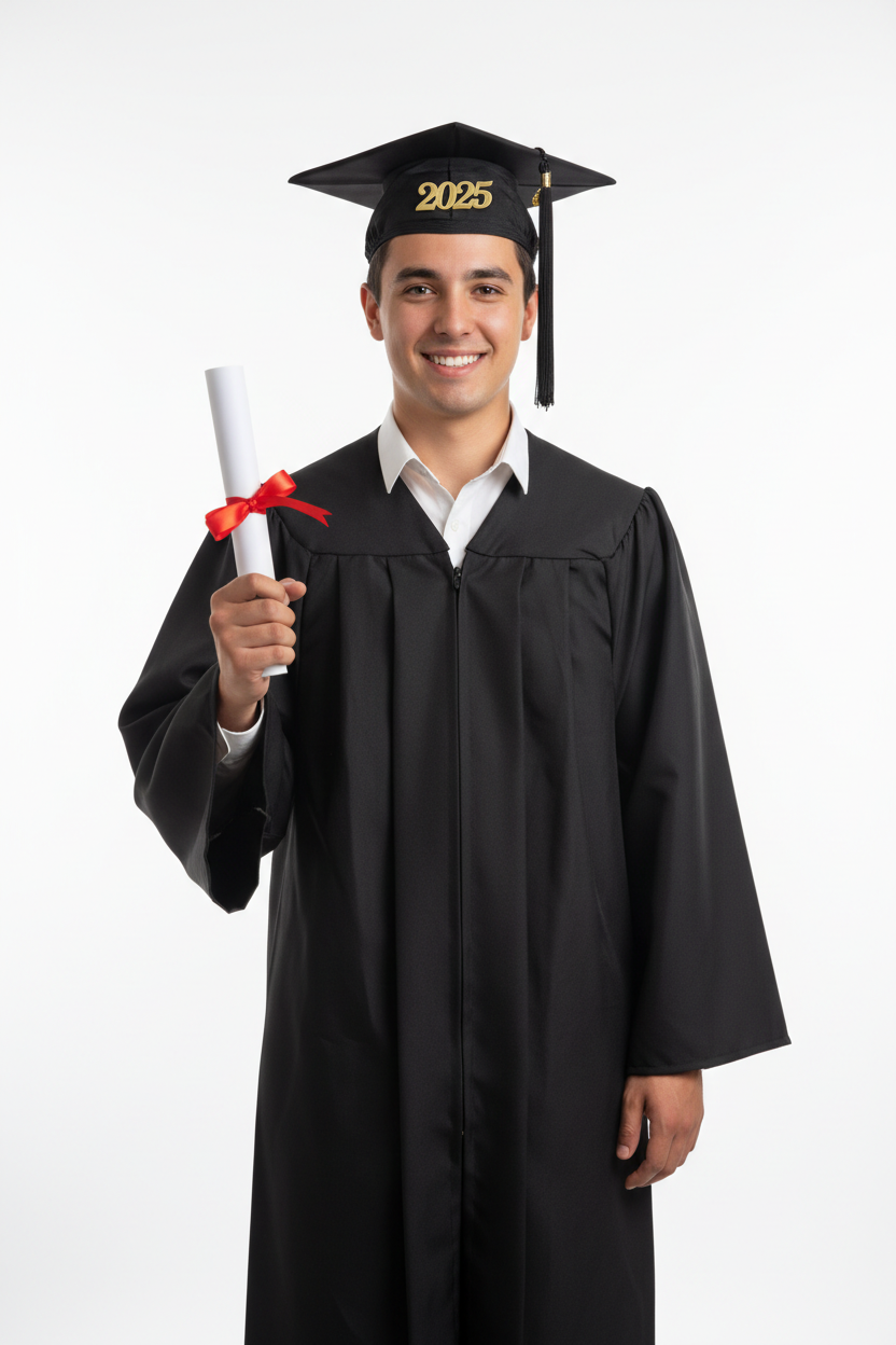 UCLA Matte Black Cap Gown
